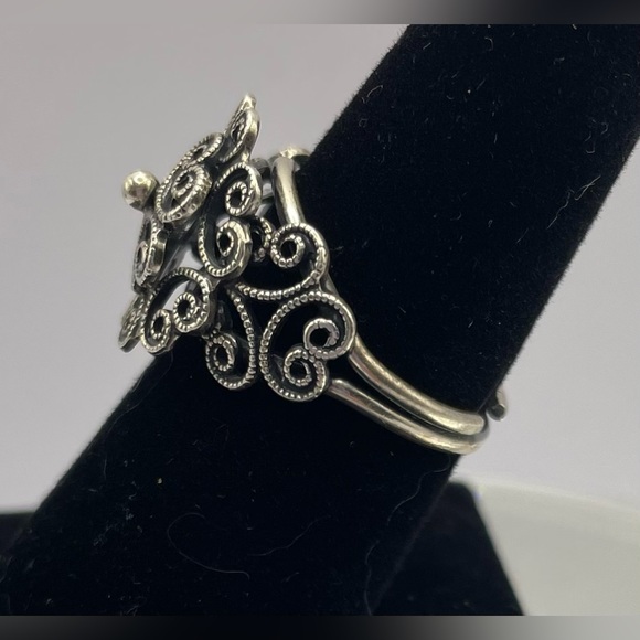 3 for $30 Beautiful Silver Tone Filigree Ring Size 8 - Picture 8 of 10